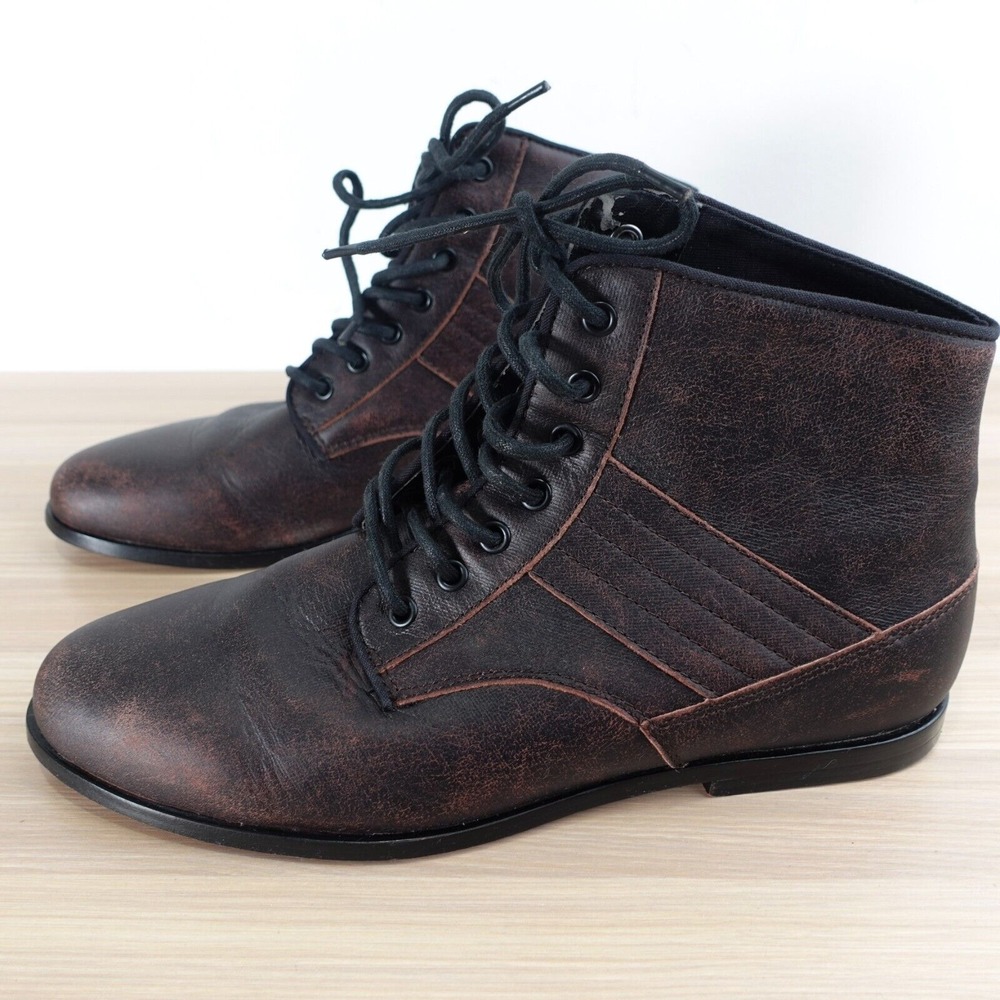 Steampunk Indie Sleaze Chukka Boots Mens 9 Plum Purple Combat Distressed KR3W